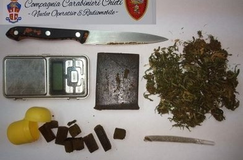 Hashish e marijuana al "Tricalle": 37enne di Chieti nei guai