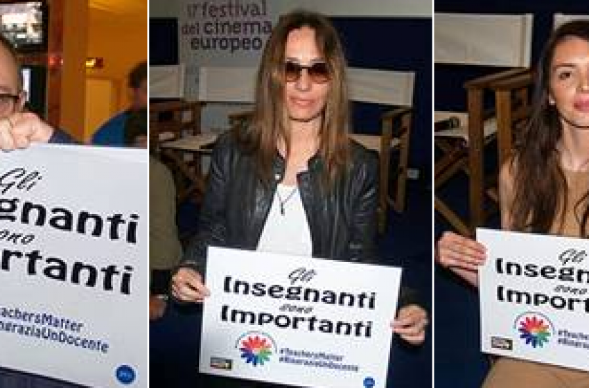 Carlo Verdone, Maria Sole Tognazzi, Ilenia Pastorelli pro Settimana Italiana dell’Insegnante