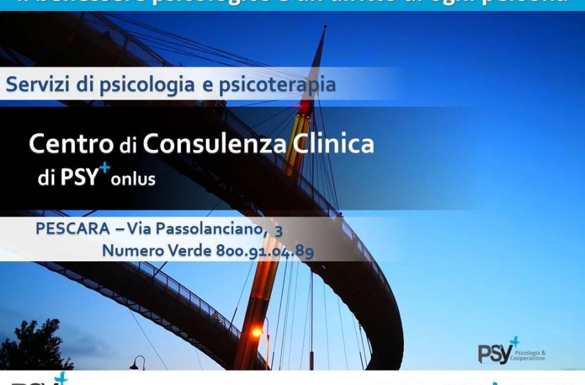 Psy+Onlus inaugura a Pescara il centro di consulenza clinica
