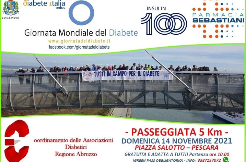 Tutti in campo per il diabete. Domenica a Pescara passeggiata per le vie cittadine