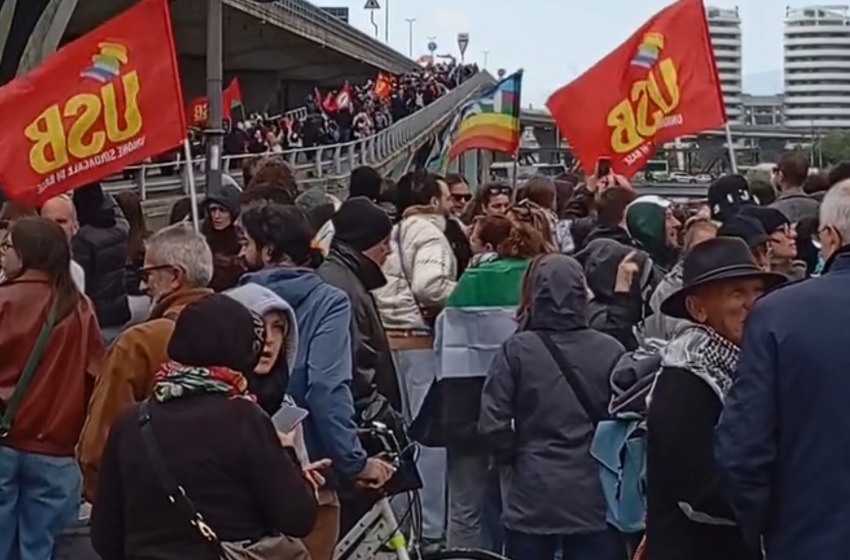 Successo per la manifestazione per la Flotilla e in difesa della Palestina