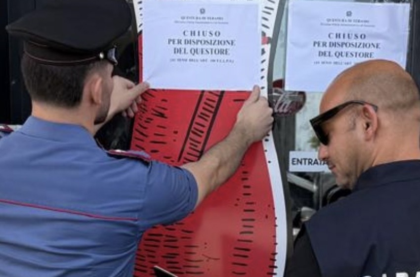 Il Questore chiude un locale di Martinsicuro, ritrovo per soggetti ritenuti pericolosi