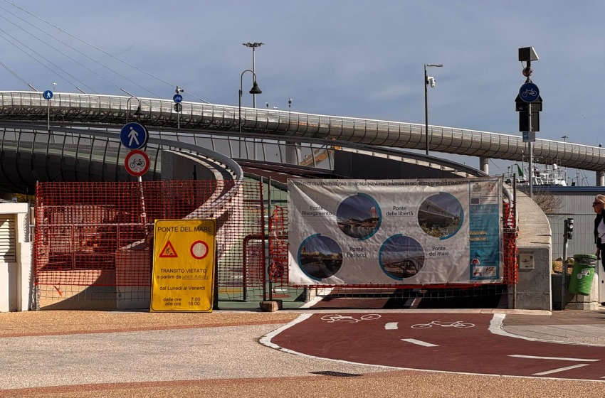 Ponte del Mare, cantieri fino al 2026: chiuso nei feriali dalle 7 alle 18