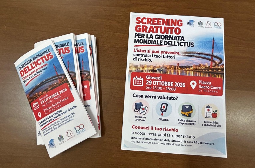 Ictus, gioved&igrave; la Stroke Unit della ASL Pescara in Piazza Sacro Cuore