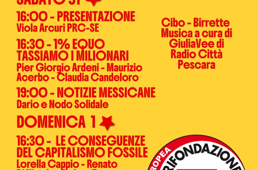 La politica scende in piazza: a Pescara torna la Festa Rossa 2026